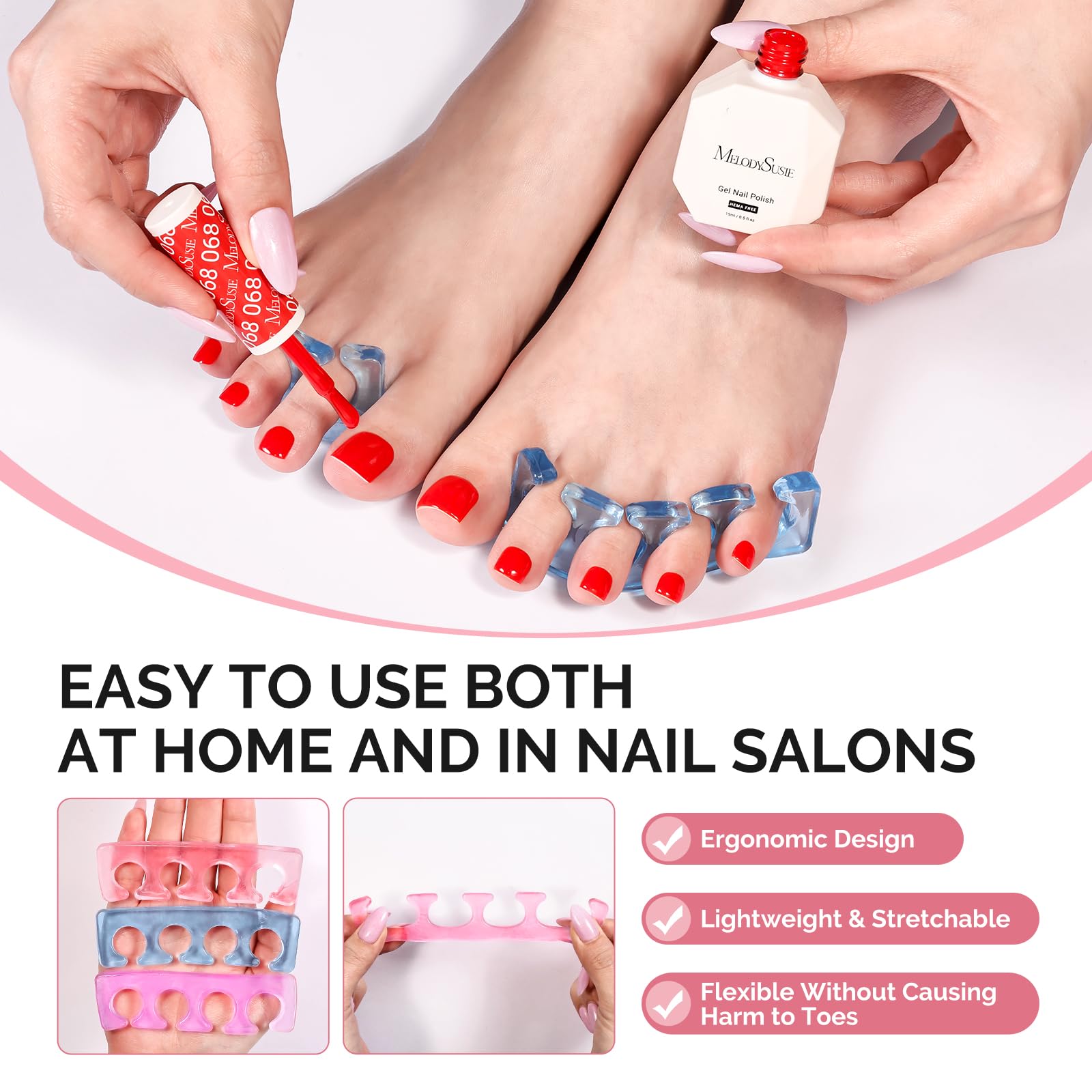 MelodySusie reusable washable toe separators offer long-lasting value and hygiene.