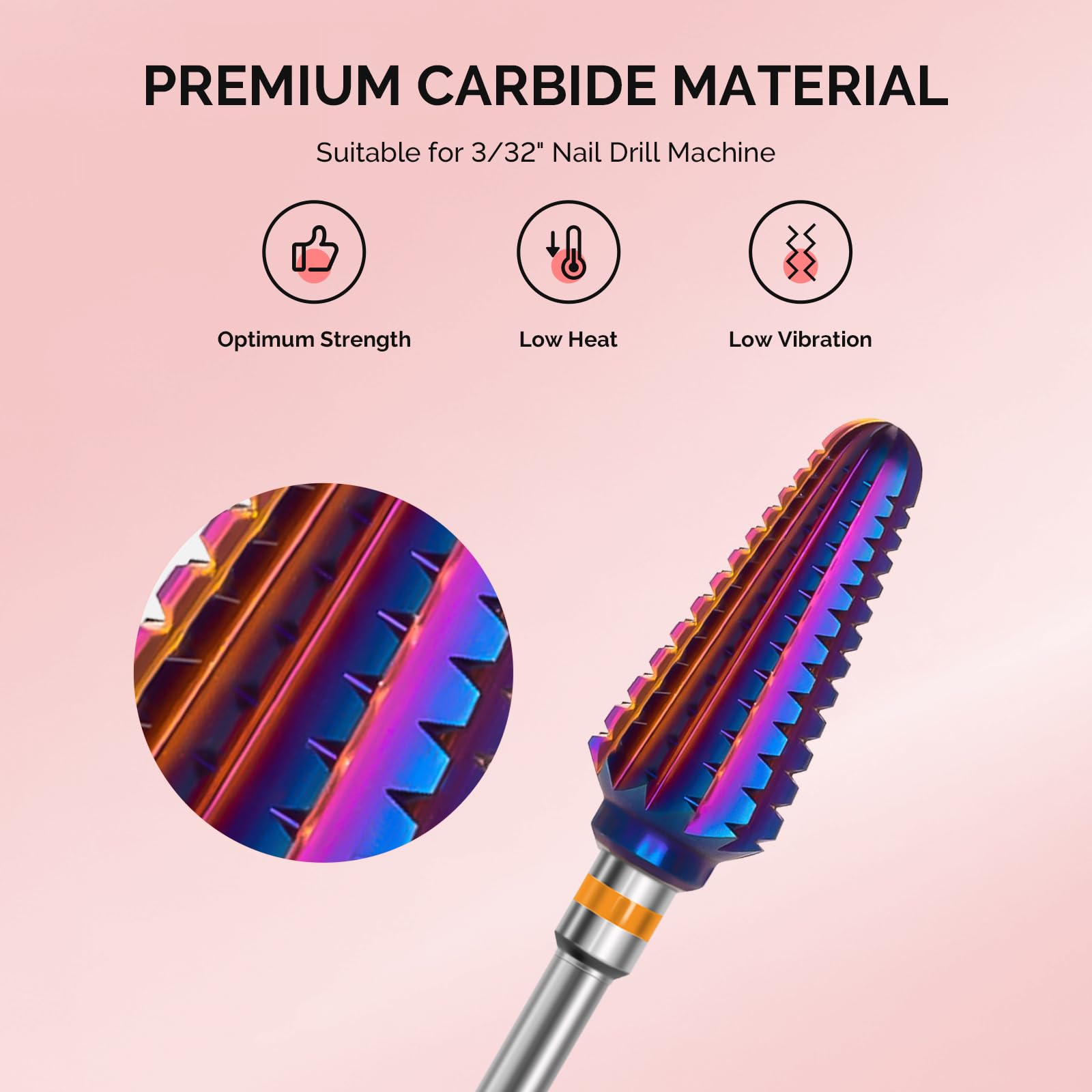 MelodySusie tornado-rounded-tip nail bit demonstrates cuticle-safe shaping for smooth nail beds.