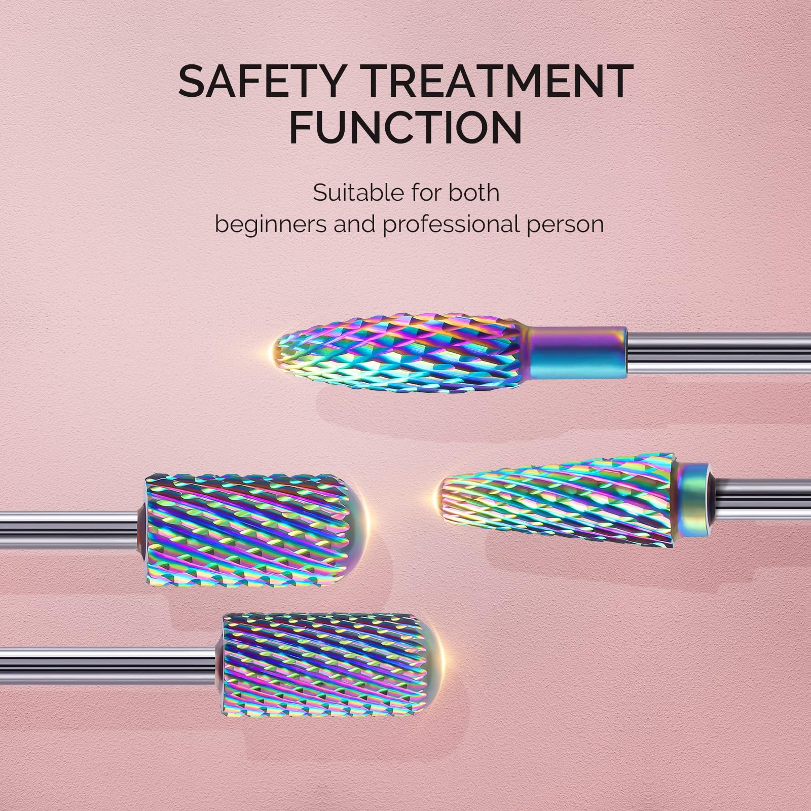MelodySusie safety-design nail bit closeup highlighting low friction
