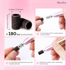 MelodySusie 180 fine grit sanding band for precise finishing and cuticle prep.