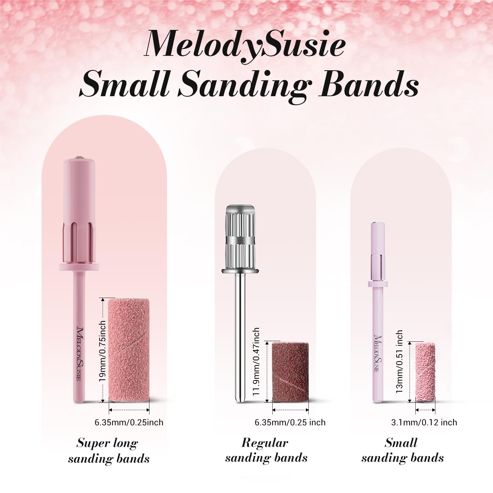 MelodySusie 180-grit sanding band for smoothing natural nails.