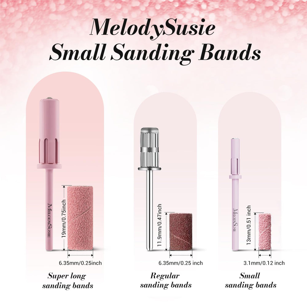 MelodySusie 180-grit sanding band for smoothing natural nails.