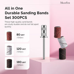 MelodySusie 80 coarse grit sanding band for efficient gel removal and shortening.
