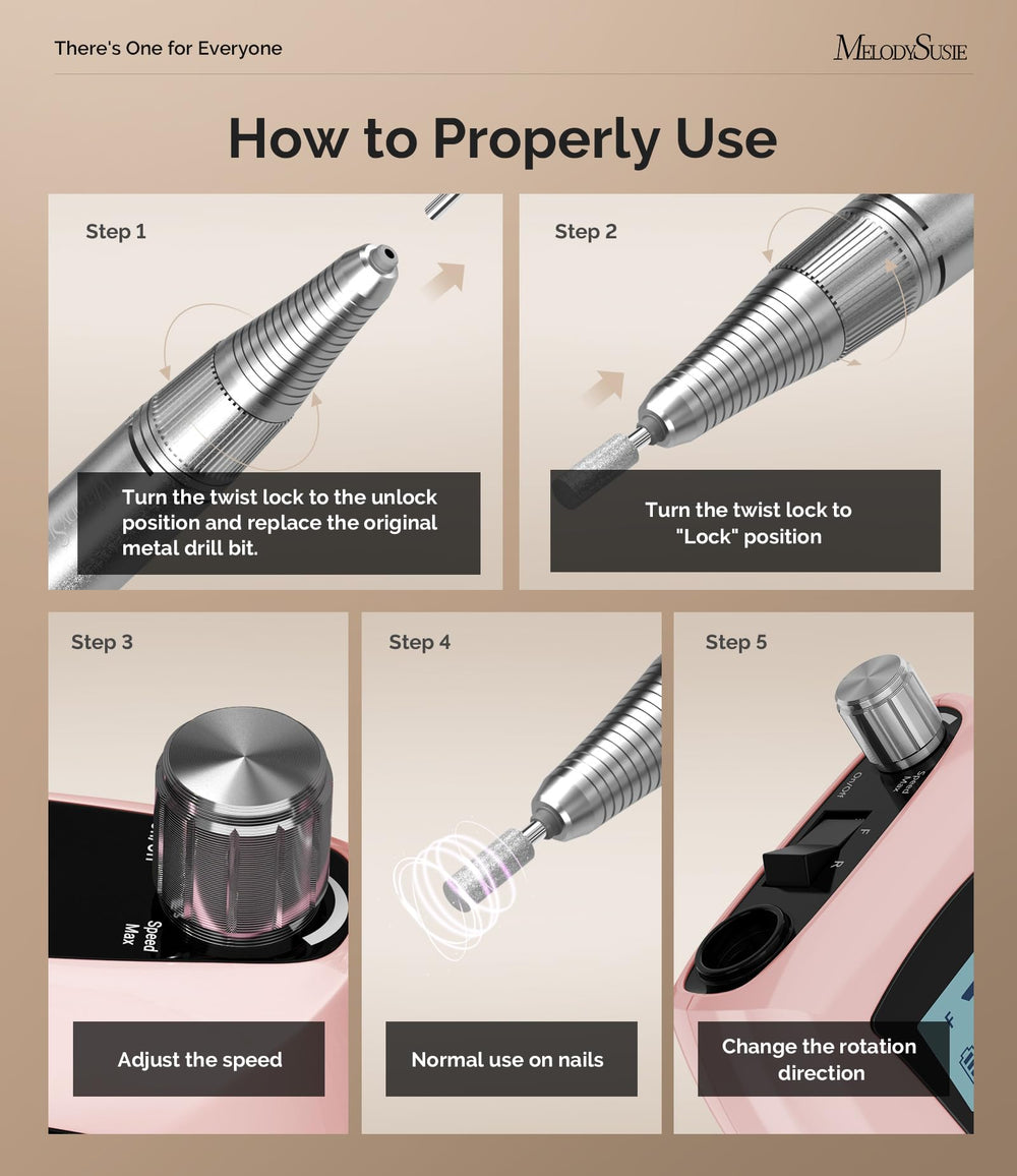 Lightweight aluminum handpiece delivers smooth operation and reduced user fatigue.