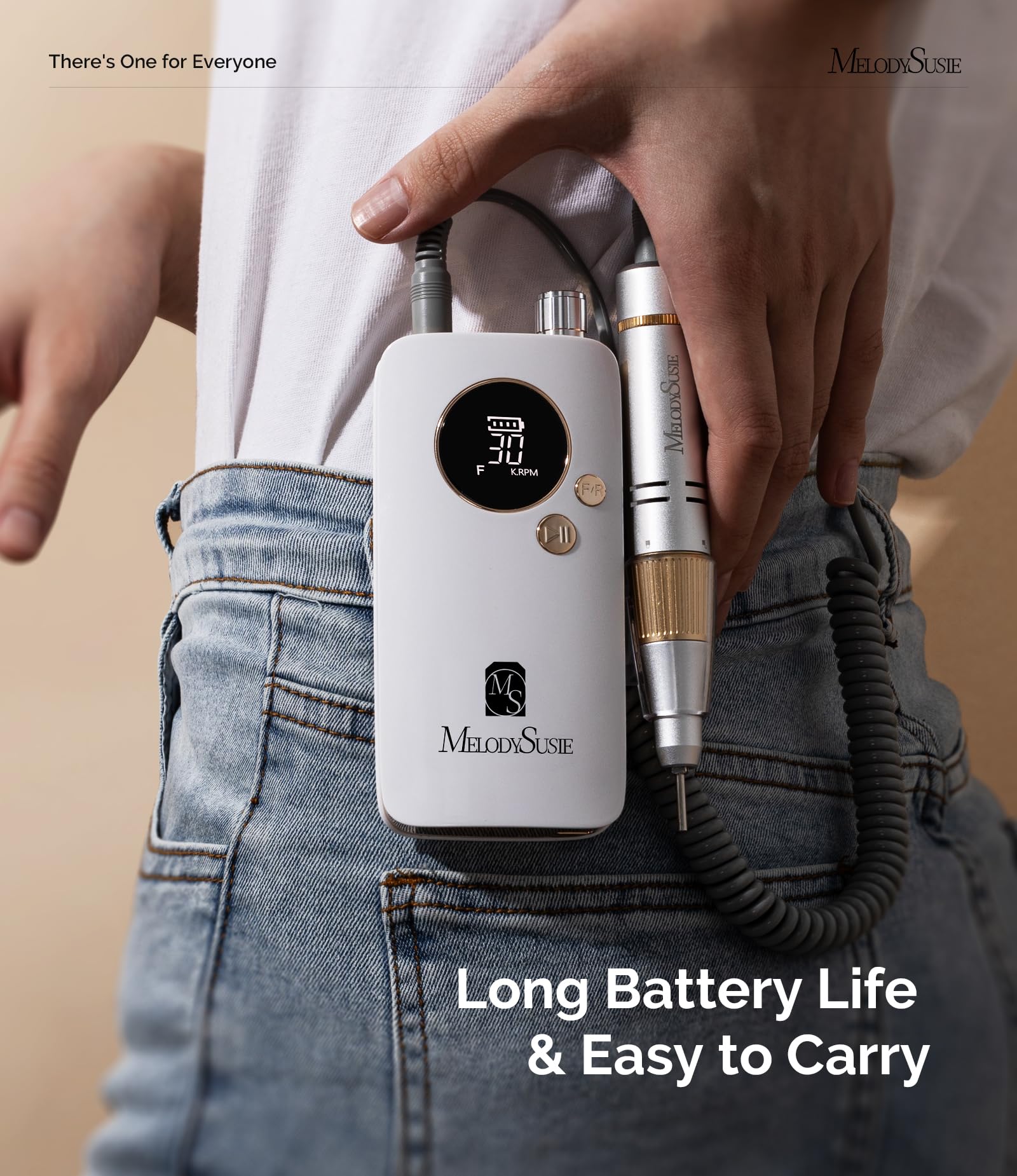 MelodySusie SC320F battery display highlights long cordless sessions for mobile manicures