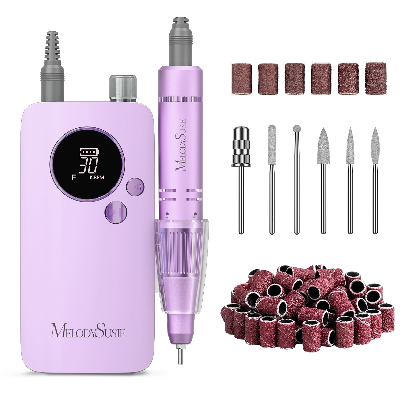 MelodySusie SC320F unit front view shows portable cordless design for home manicures