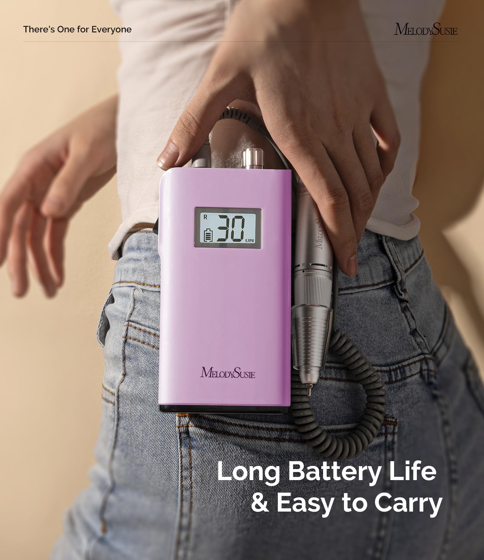 MelodySusie SC320H cordless charger and indicator for extended sessions.