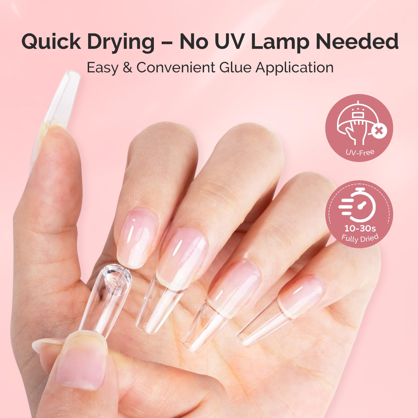 MelodySusie semi solid nail glue provides a secure bond for long wear