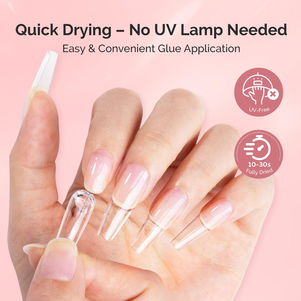 MelodySusie semi solid nail glue provides a secure bond for long wear