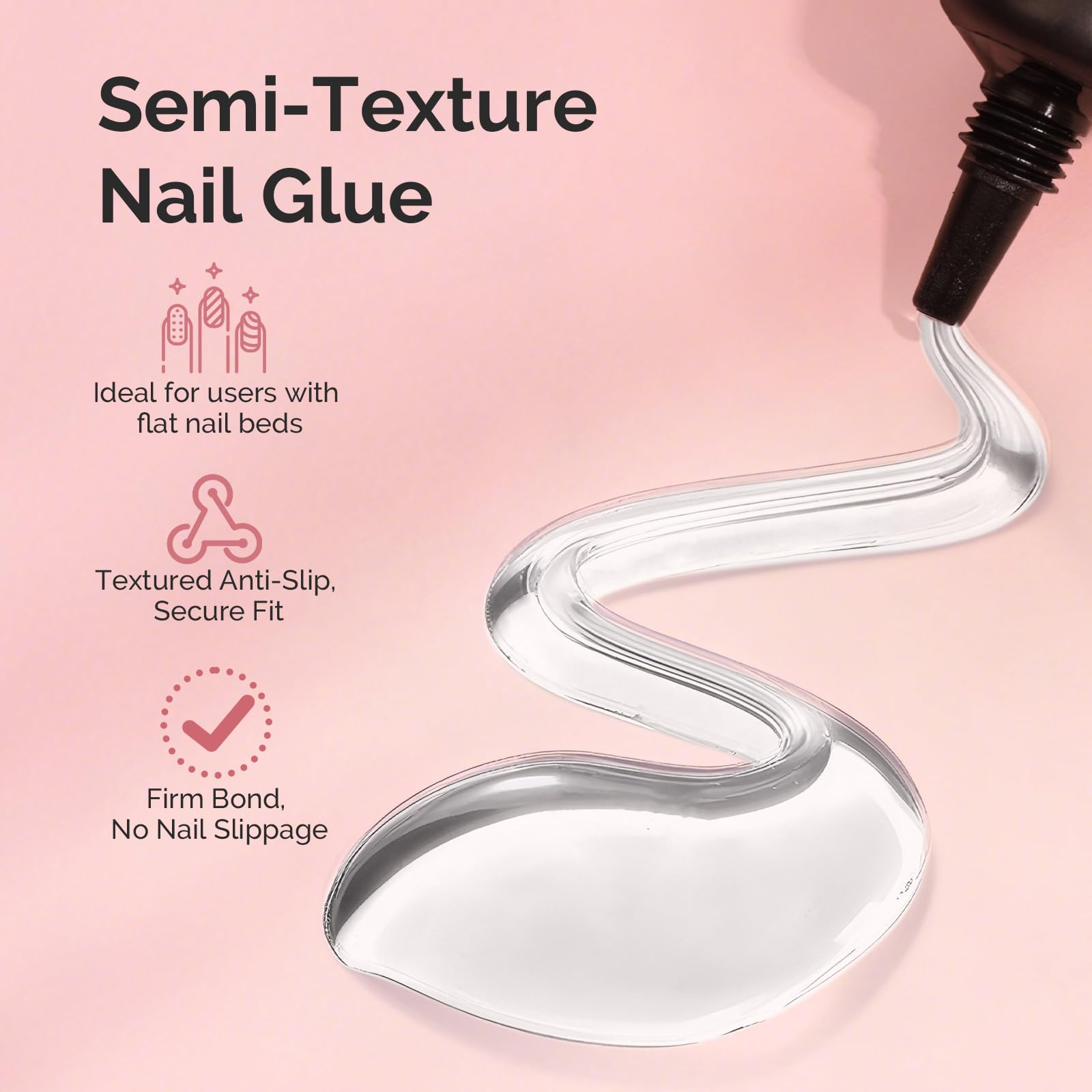 MelodySusie semi solid nail glue squeeze-tube design enables mess-free application