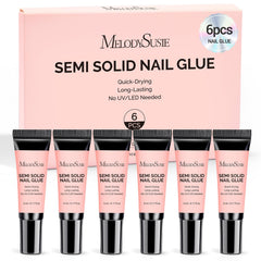 MelodySusie semi solid nail glue tube closeup for precise application and quick-dry results