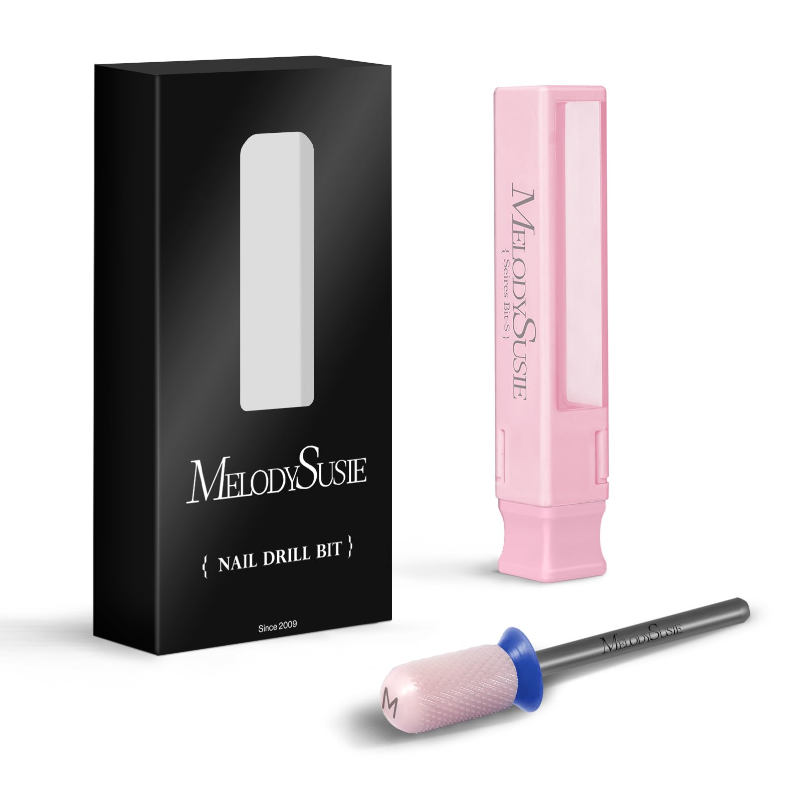 MelodySusie pink ceramic bit ideal for manicure, pedicure, and gel polishing routines.