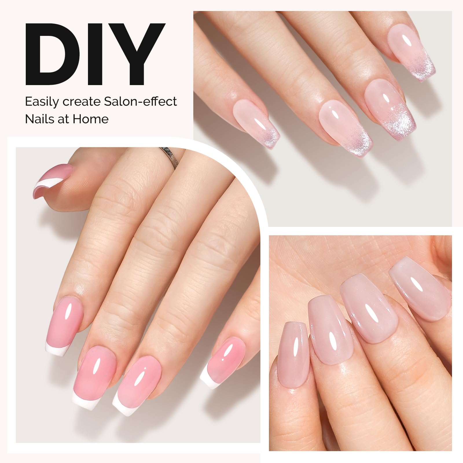 MelodySusie Short Ballerina X Nail Tips 300pcs clear tips for DIY and salon