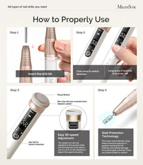 MelodySusie SM220G cordless rechargeable battery for portable manicures