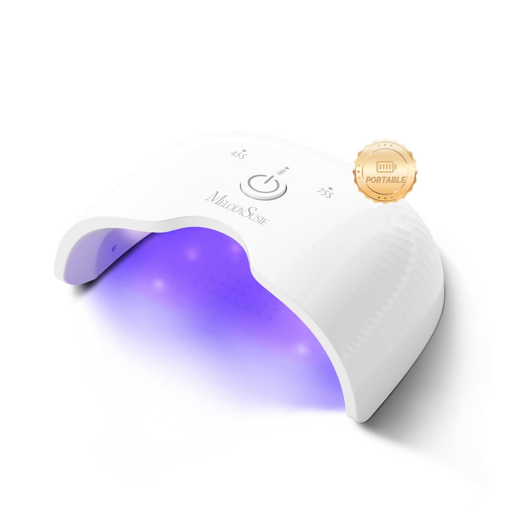 MelodySusie small cordless UV nail lamp in white, portable for on-the-go manicures