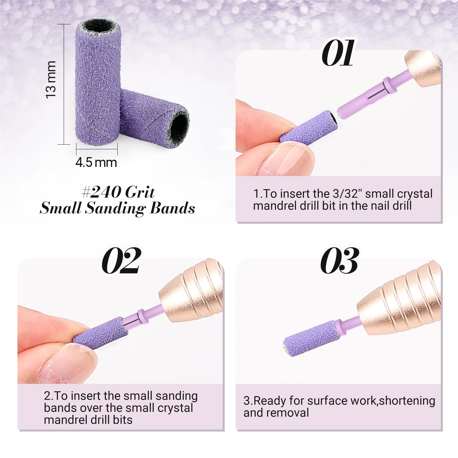 MelodySusie small mandrel 3-32 inch detail shank works across delicate nail beds