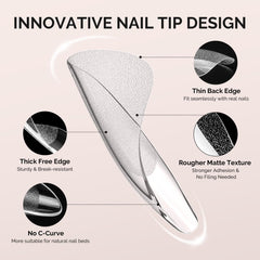 Size chart view for MelodySusie Stiletto X Nail Tips showing 15 sizes plus extras