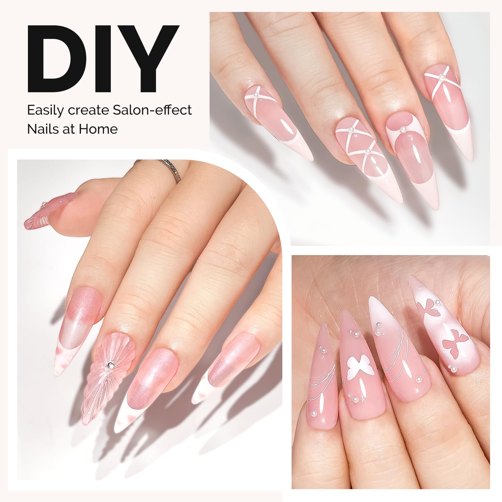 MelodySusie Stiletto X Nail Tips ready for polish or acrylic powder application