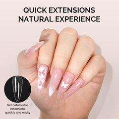 Close-up of MelodySusie Stiletto X Nail Tips half-matte surface for better grip