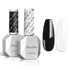 MelodySusie thick gel nail polish set black 15ml shown for at-home manicure with long-lasting color.