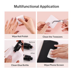 MelodySusie toallitas sin pelusa para extensiones de pestañas, limpieza de adhesivo