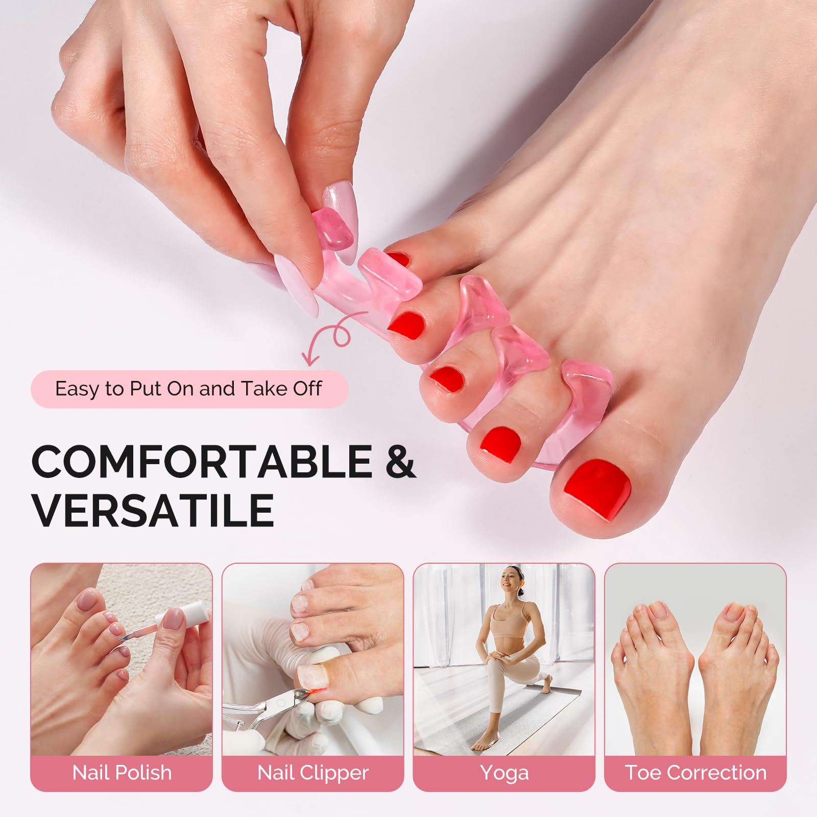 MelodySusie toe separators pedicure application-friendly to keep fingers and toes apart.