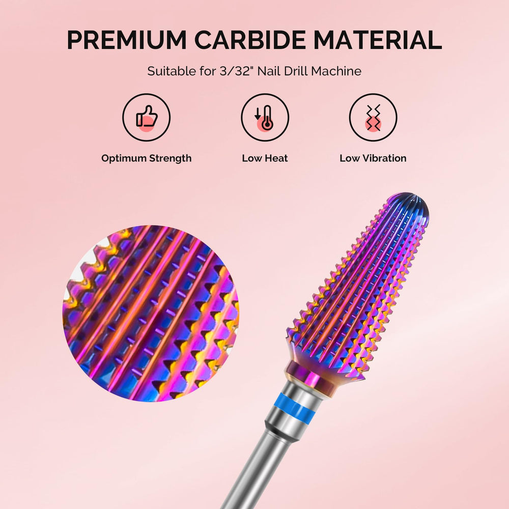 MelodySusie Tornado bit purple head closeup ideal for fast acrylic and gel removal.
