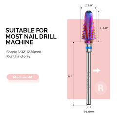 MelodySusie Tornado bit purple packaging showing professional-grade 3-32 inch shank for salons.