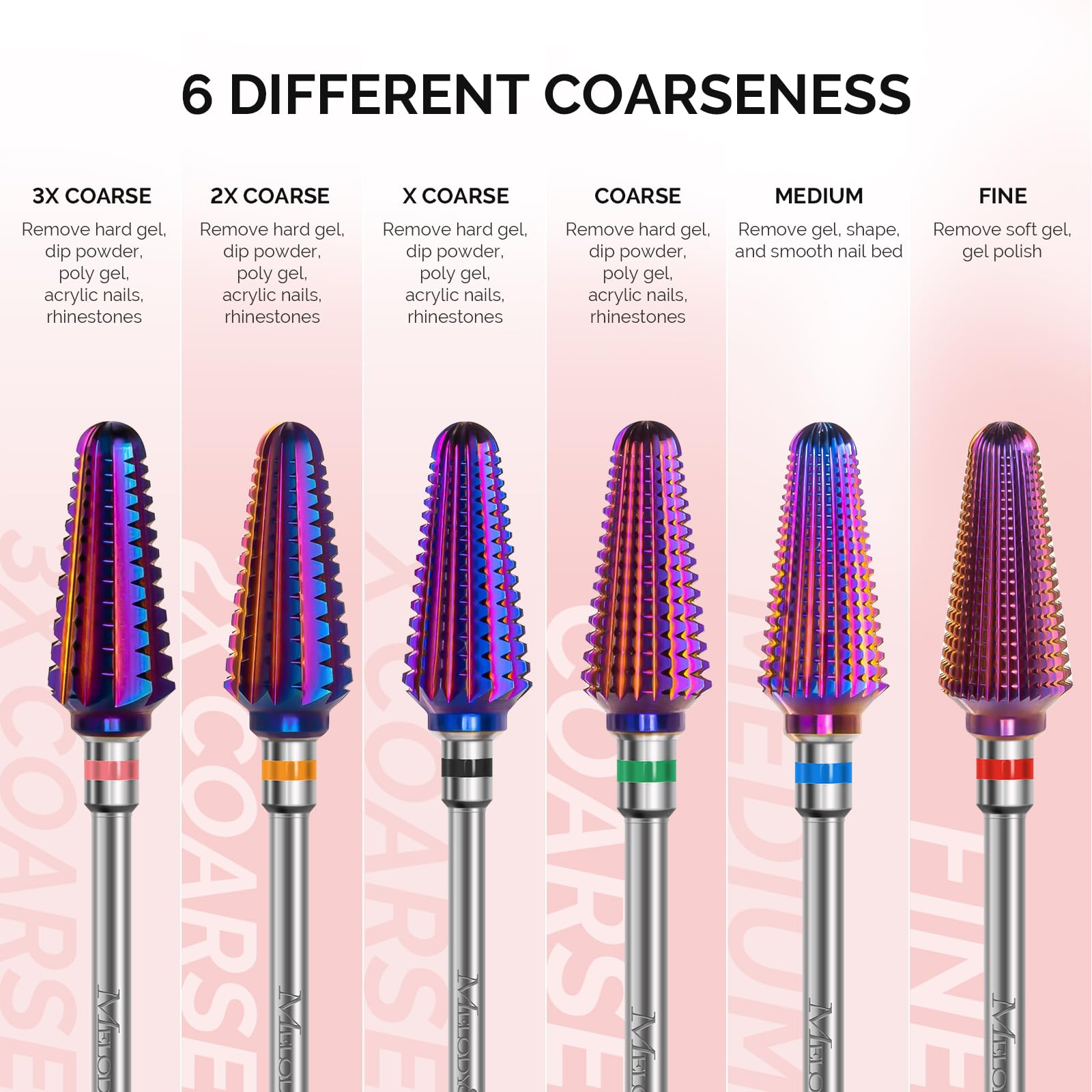 MelodySusie Tornado nail bit purple color aids quick identification in busy salons.