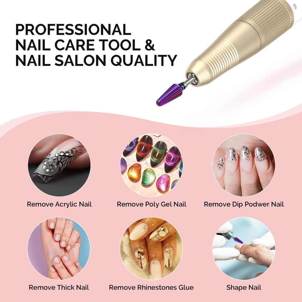 MelodySusie Tornado nail bit is compatible with most drills for versatile salon use.