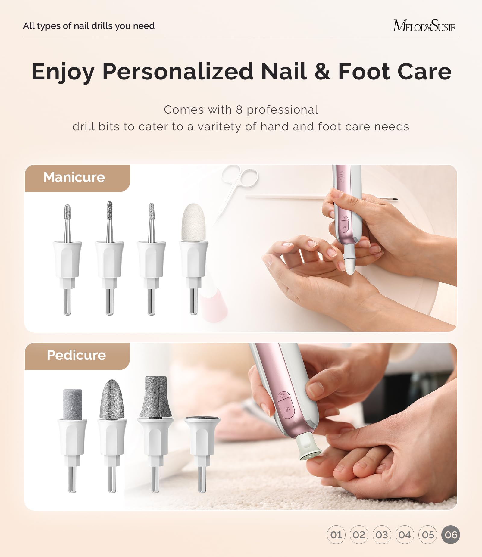 MelodySusie travel-friendly nail drill kit ideal for on-the-go grooming.