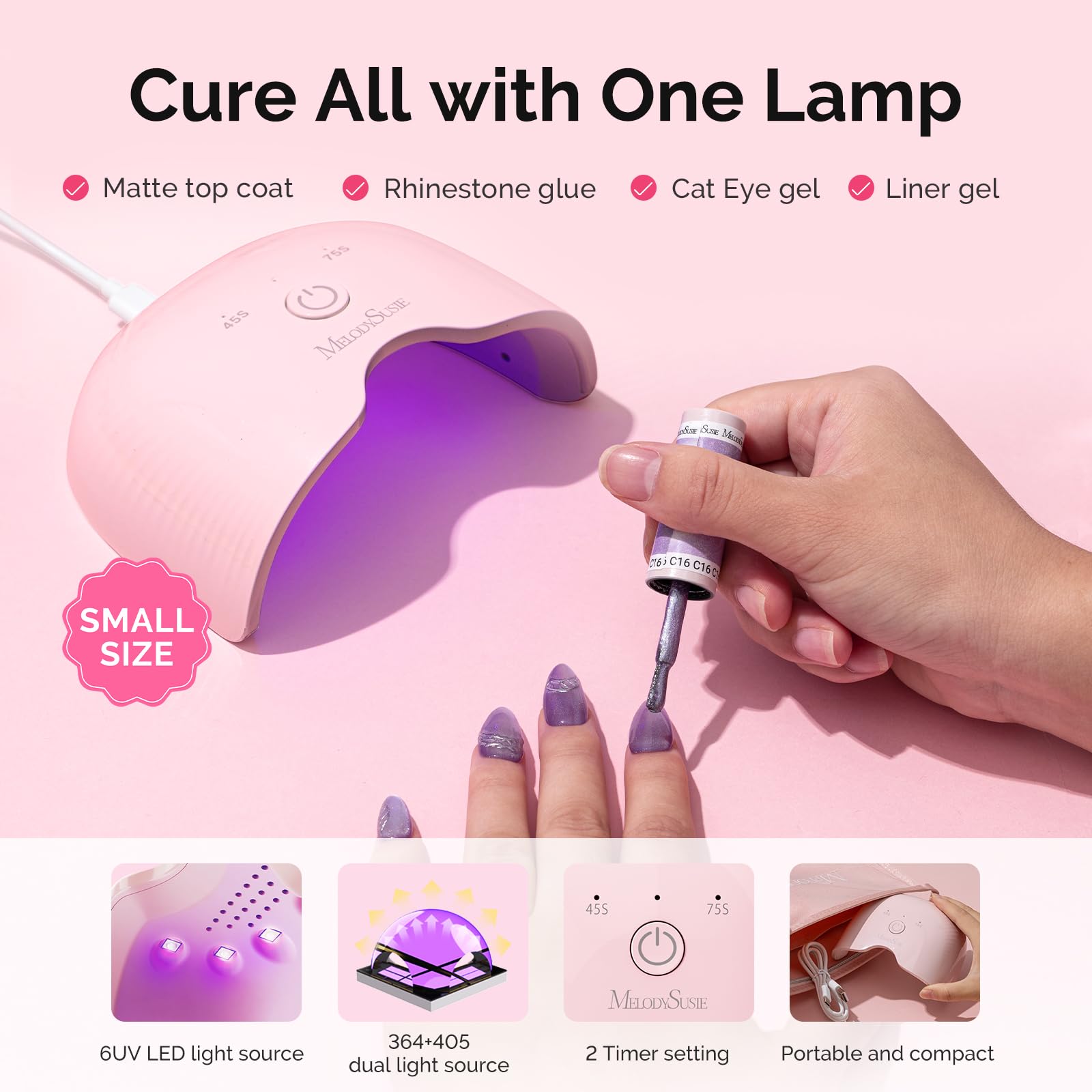 MelodySusie UV nail lamp with built-in timer enables precise home curing