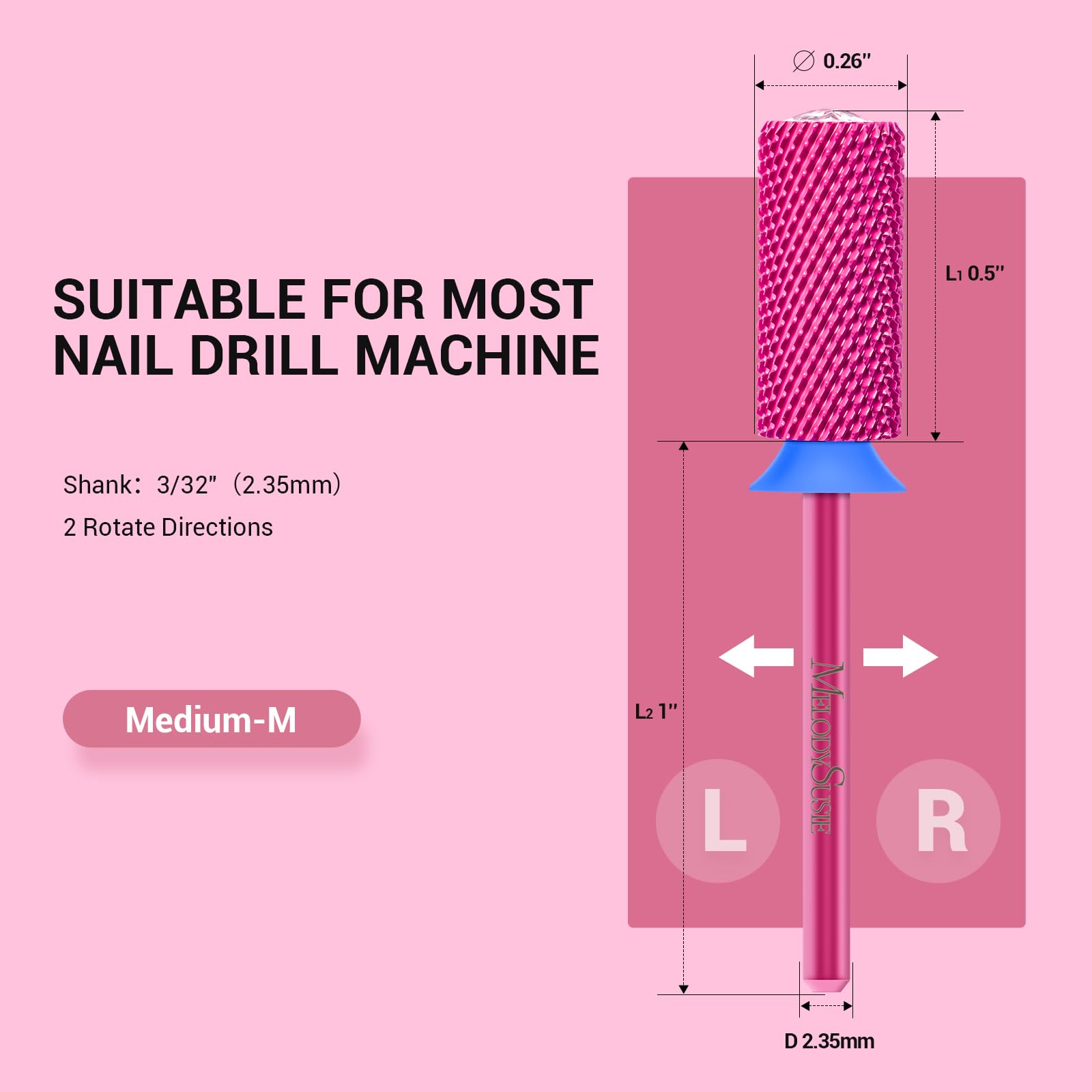 MelodySusie YG6X carbide bit offers durable performance and low heat during gel removal.