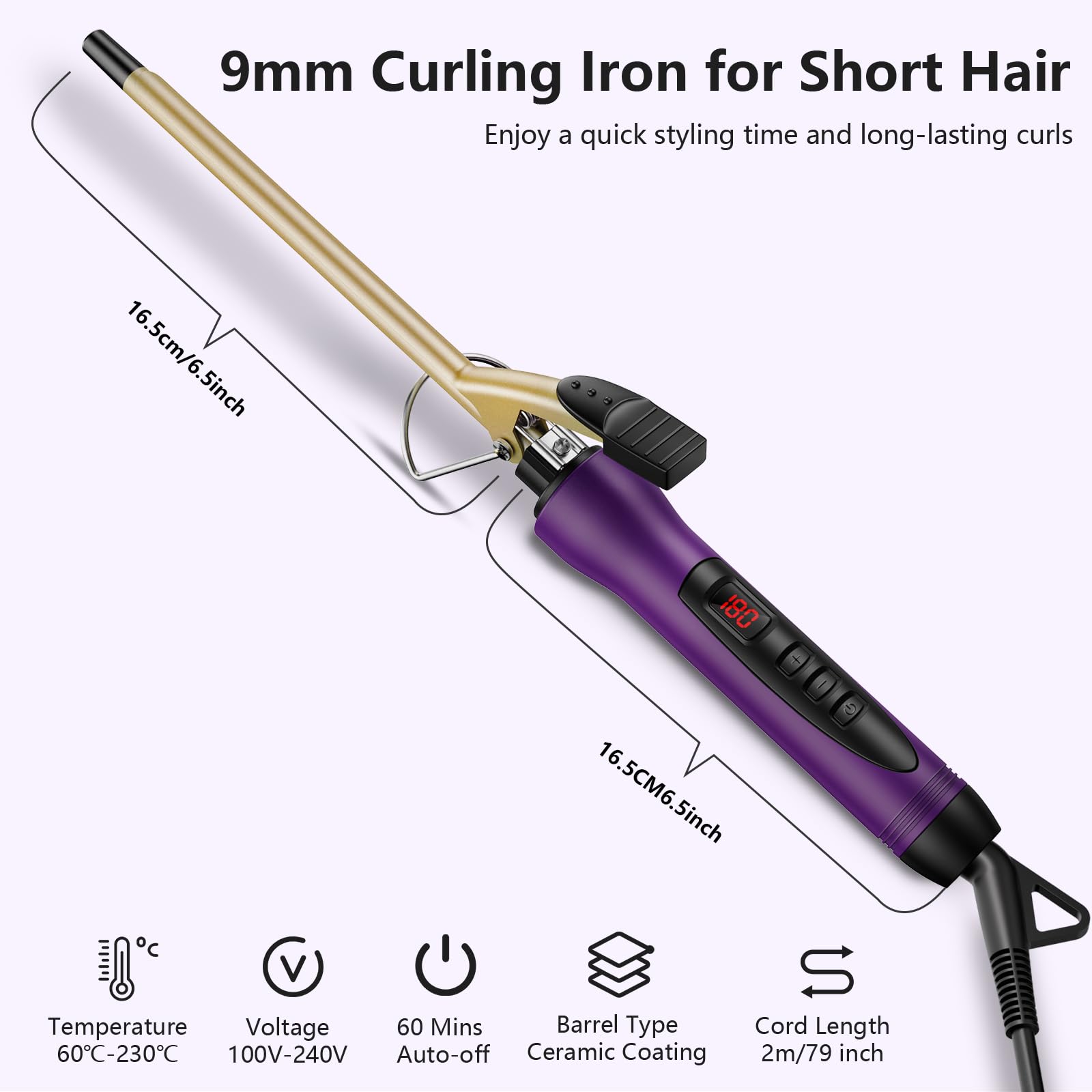 MELYDO 9mm slim-barrel for defined ringlets and polished looks