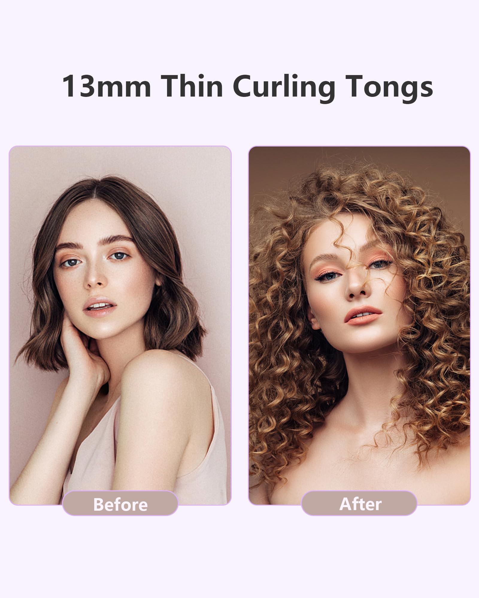 MELYDO curling iron LED display showing temperature for precise heat control during styling.