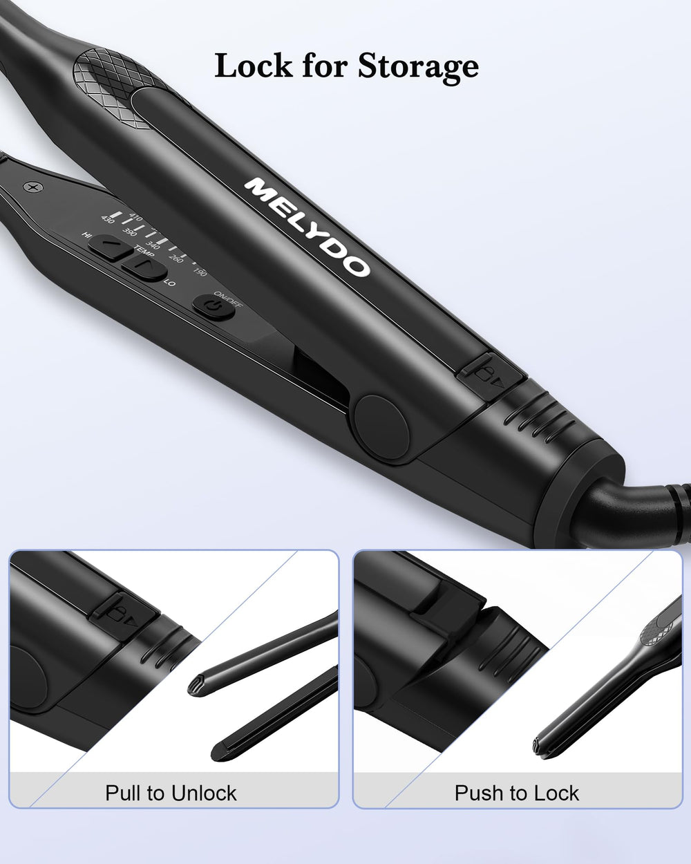 MELYDO Pencil Flat Iron ideal for short hair styling like pixie cuts
