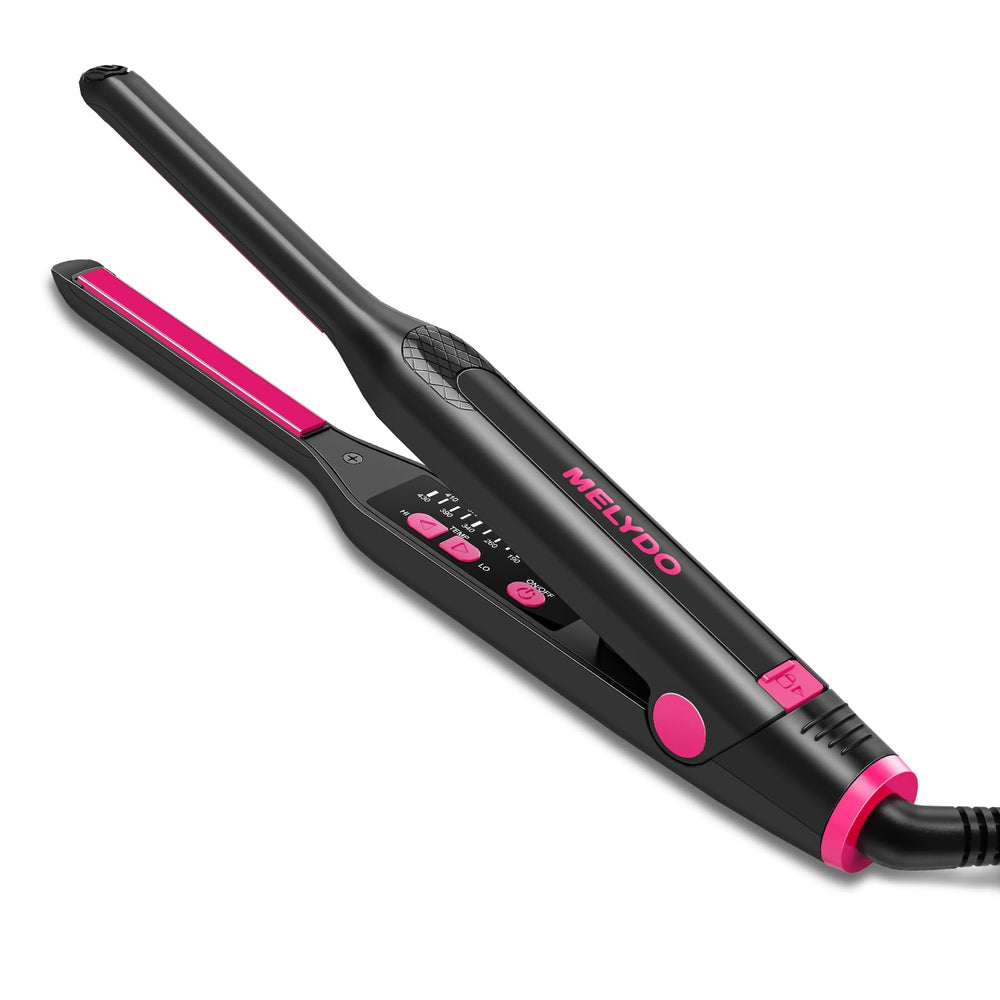 MELYDO small flat iron with 3D ceramic plates for smooth styling on short hair
