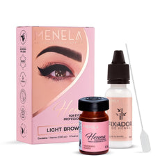 MENELA eyebrow henna tint kit box shows premium packaging for natural brow color.
