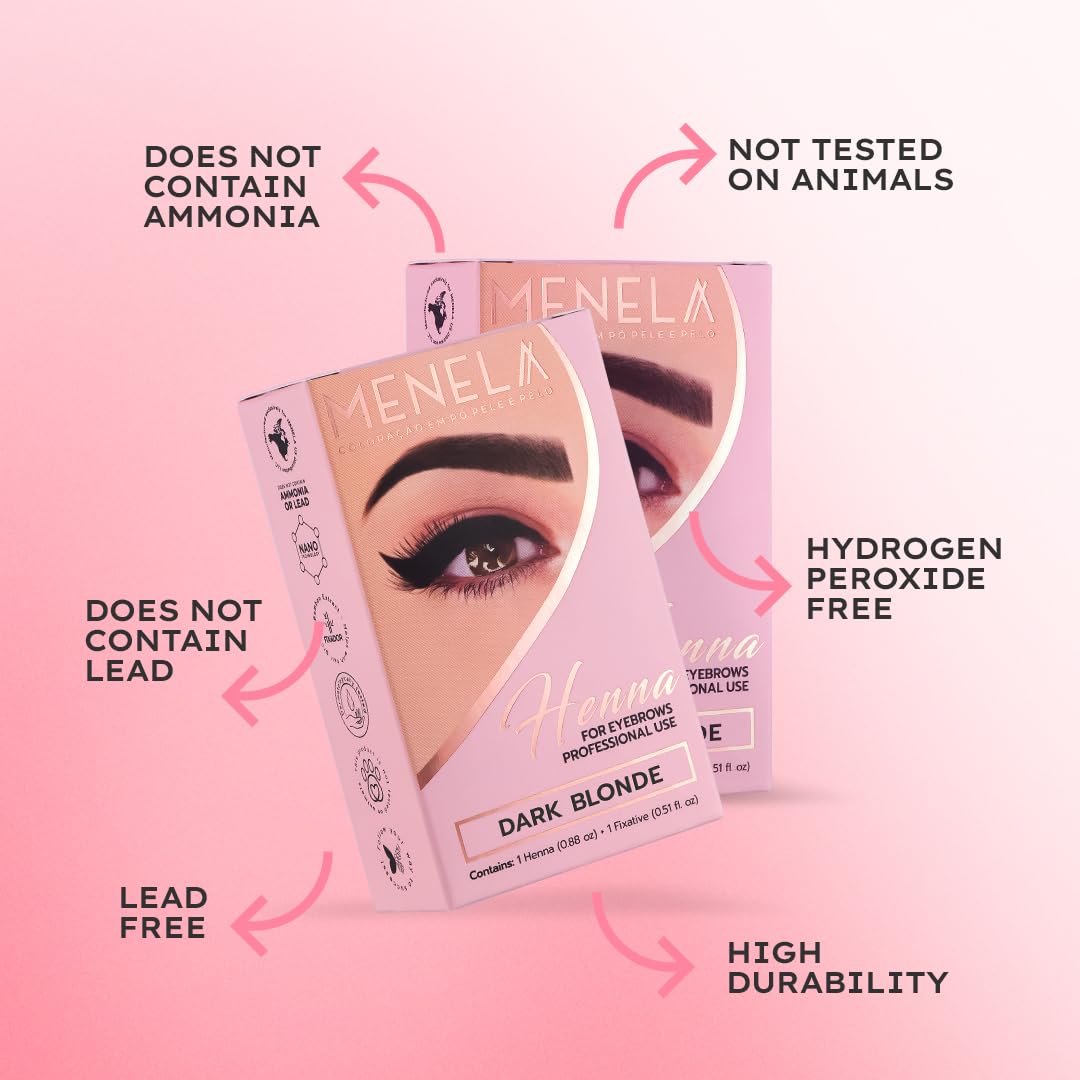 MENELA Eyebrow Henna Tint Kit - Natural Dark Brown Brow Color