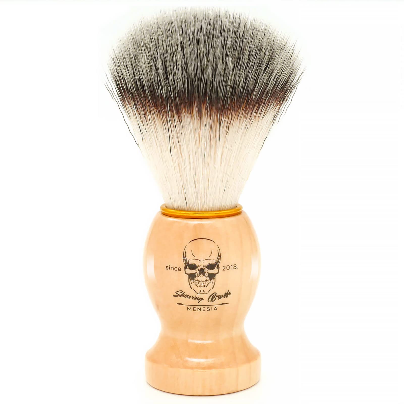 Menesia shaving brush lather formation produces creamy foam for wet shaving mornings.