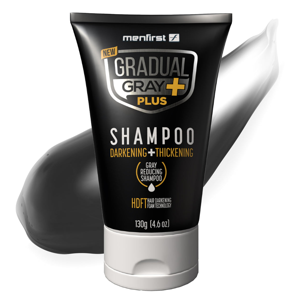 MENFIRST Gradual Gray PLUS Shampoo bottle — easy, mess-free darkening for natural gray coverage.