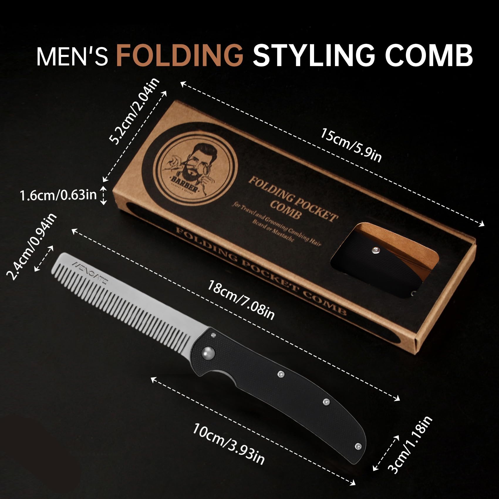 MenGate gift-ready comb ideal for birthdays and holidays.