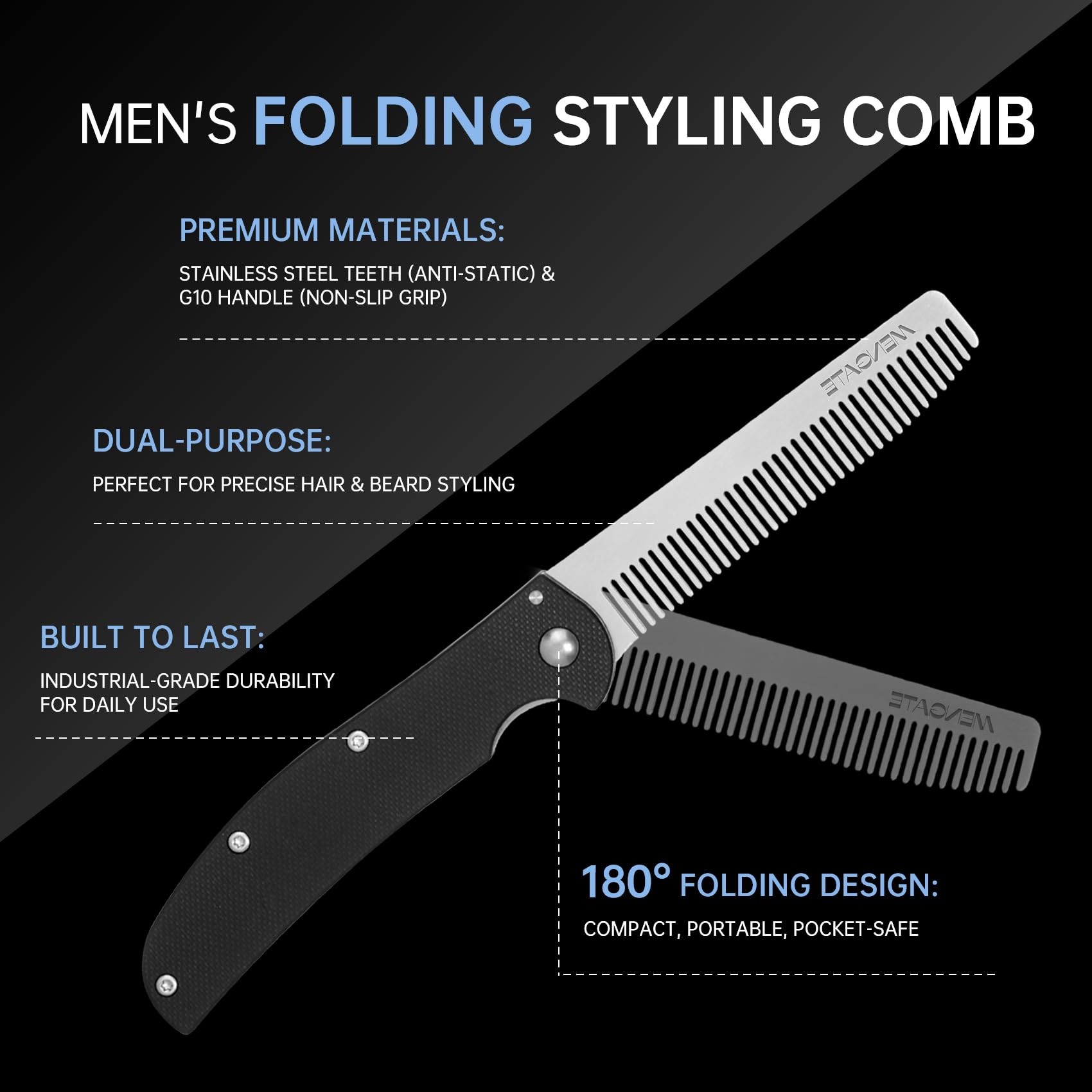 MenGate lightweight at 45g for travel-friendly grooming.