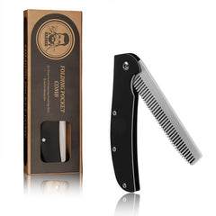 MenGate folding pocket comb stainless steel durability for long-lasting grooming.