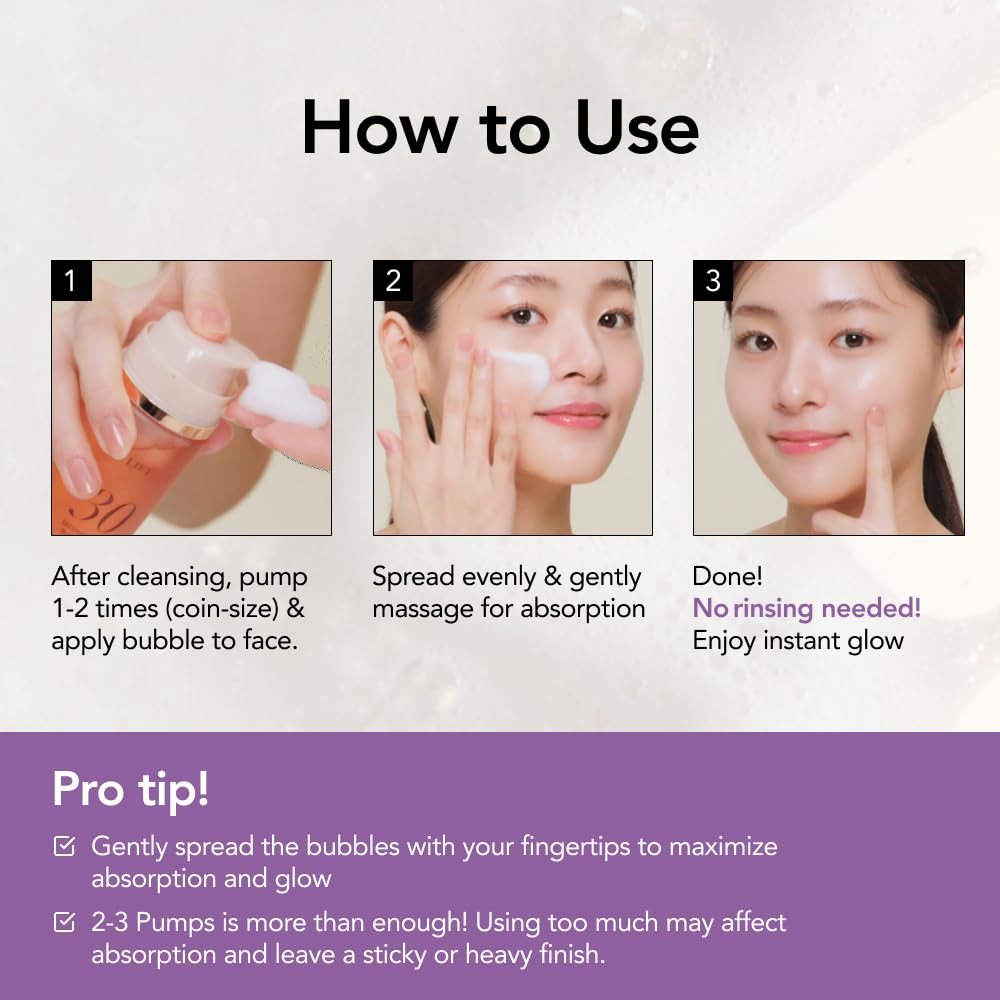 After-use glow and refreshed skin with Menokin 30 Seconds Bubble Mask