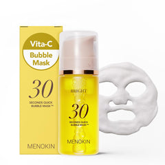 MENOKIN Bright Bubble Mask bottle and packaging for quick 30-second hydration.