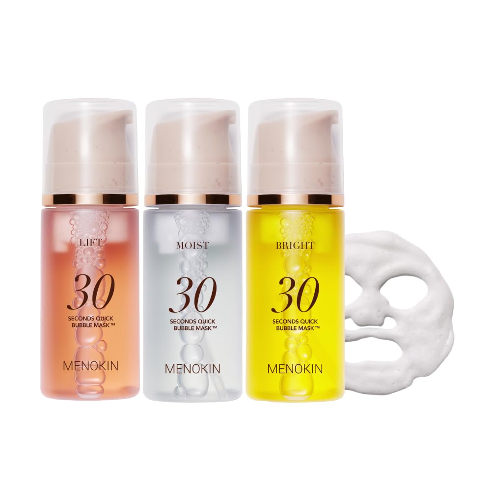 MENOKIN Korean Face Mask 30s bubble mask application delivers quick glow potential