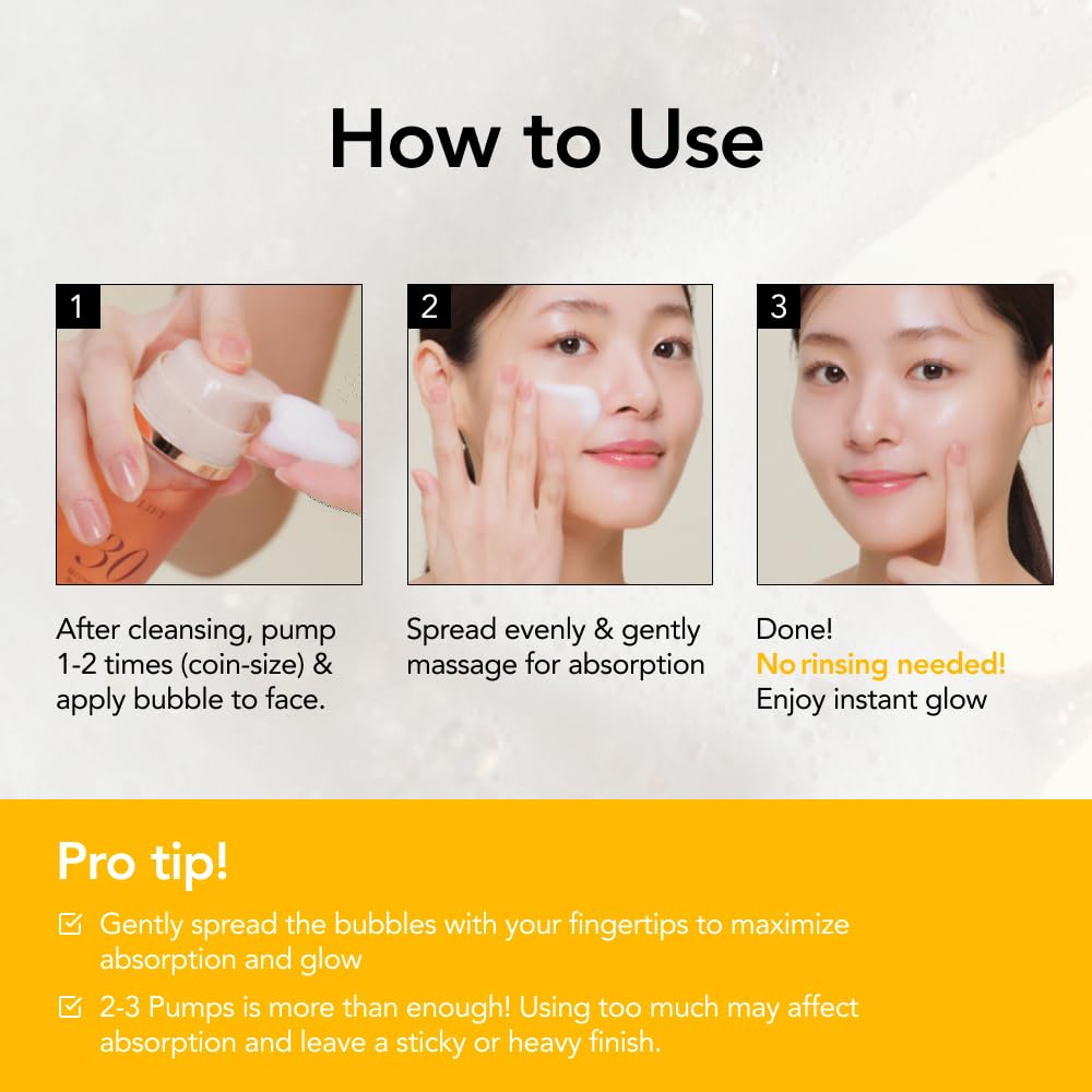MENOKIN Non-greasy, non-sticky bubble serum texture on skin.