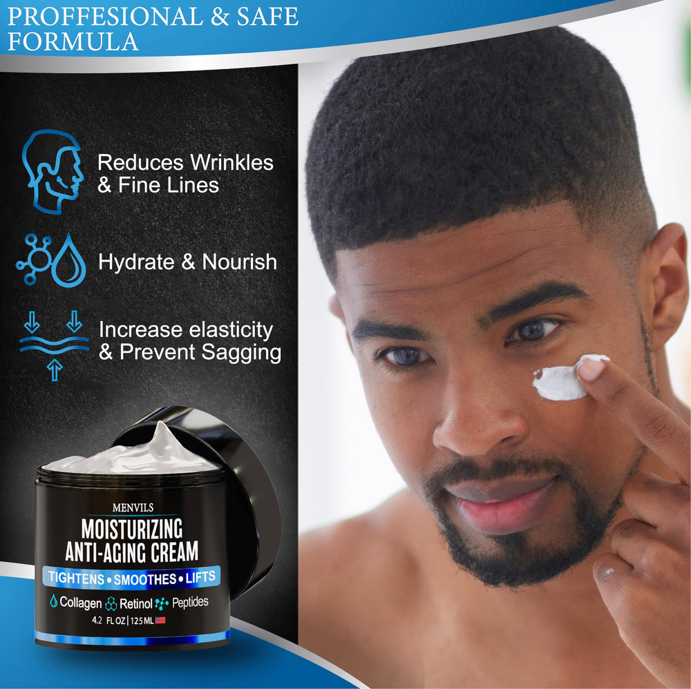 Menvils eye-lotion scene demonstrates gentle formula suitable for delicate under-eye skin.