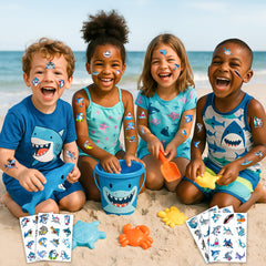 MeoIsDaBest shark tattoo sheet easy to apply on skin or objects